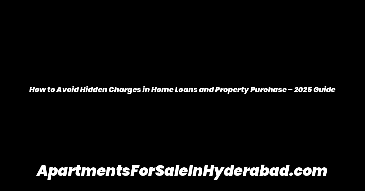 How to Avoid Hidden Charges in Home Loans and Property Purchase – 2025 Guide